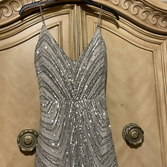 NWT from Macy’s Dress sequence silver 
Juniors size 5/6 - Picture 2 of 16